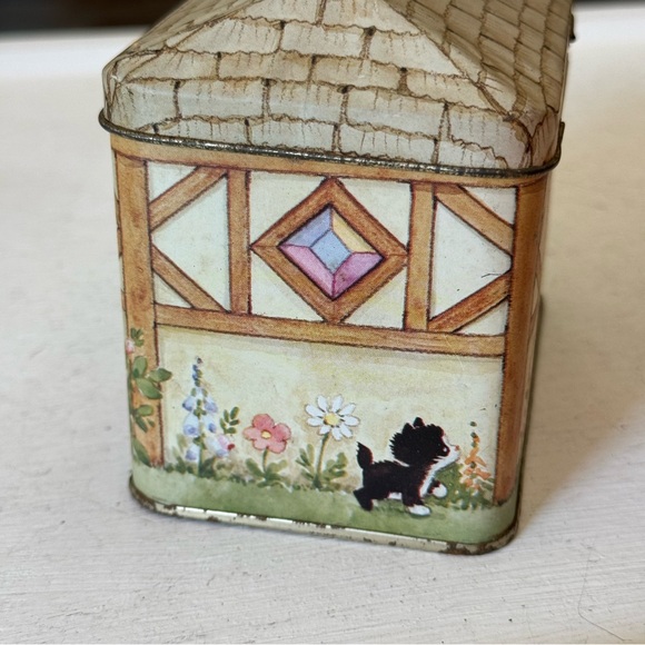 Vintage Morehead Inc Metal Tin Box Bank 1984 Enesco House Cottage Coin Bank - Picture 5 of 12